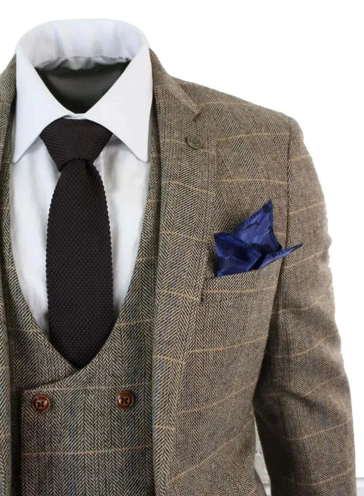 Costume Homme Trois Pièces Double Boutonnage Style Anglais Élégant et Polyvalent - Image 19