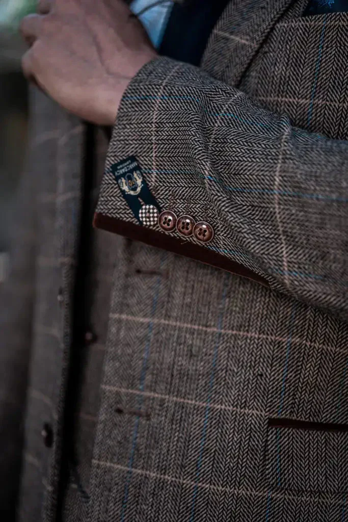 Costume Homme Trois Pièces Double Boutonnage Style Anglais Élégant et Polyvalent - Image 3
