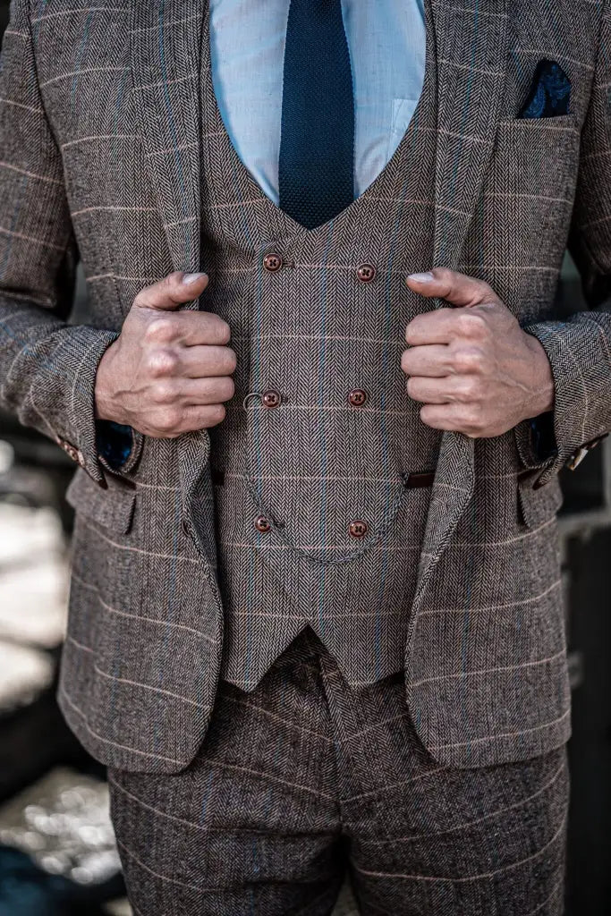 Costume Homme Trois Pièces Double Boutonnage Style Anglais Élégant et Polyvalent - Image 6