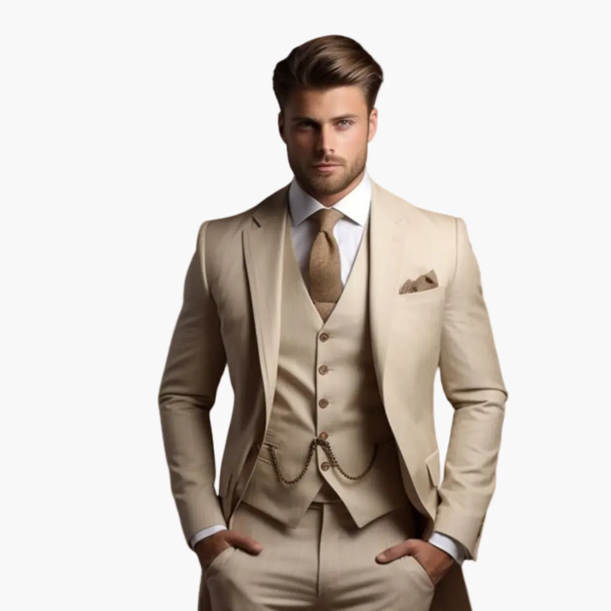 Costume homme trois pièces élégant style moderne pour occasions formelles et cérémonies - Image 2