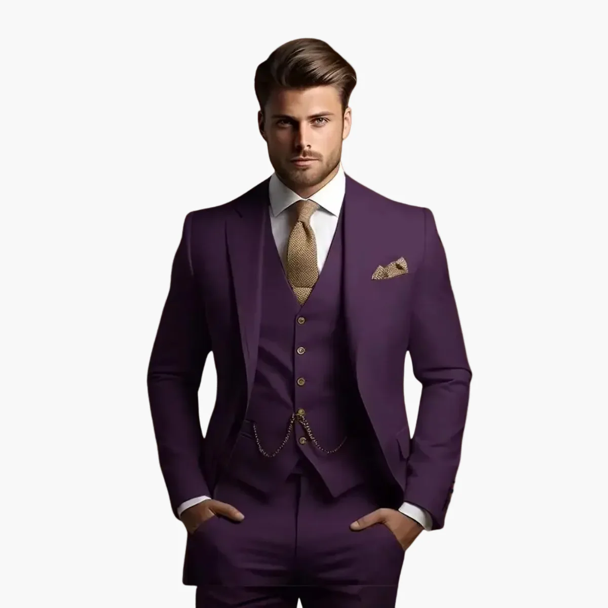 Costume homme trois pièces élégant style moderne pour occasions formelles et cérémonies - Image 6