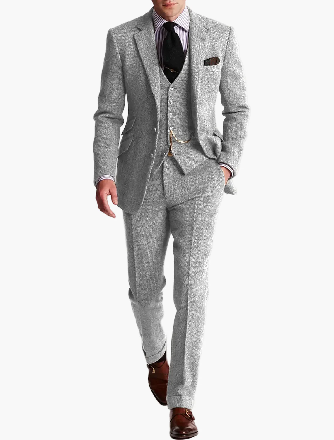 Costume trois pièces classique pour homme - Style élégant pour occasions formelles et cérémonies - Image 4