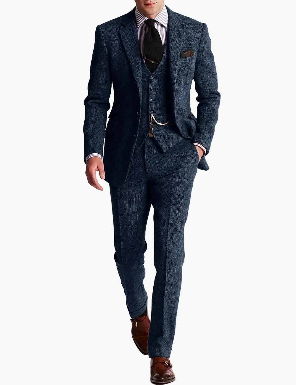 Costume trois pièces classique pour homme - Style élégant pour occasions formelles et cérémonies - Image 5