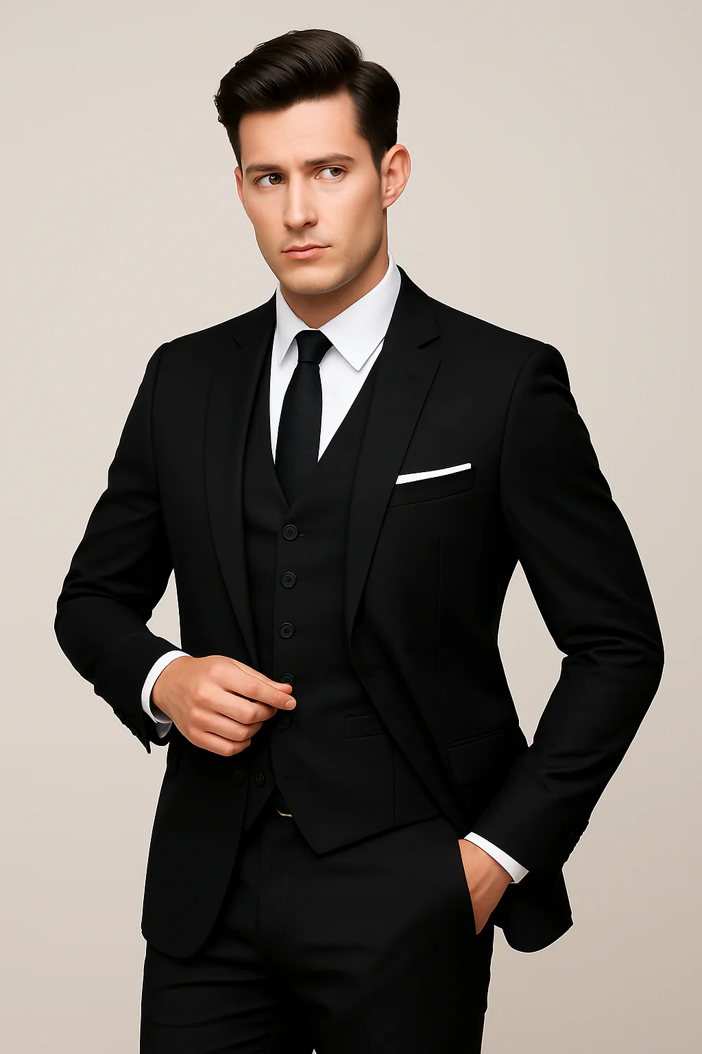 Costume trois pièces élégant pour homme – Style formel raffiné affaires et cérémonies - Image 3