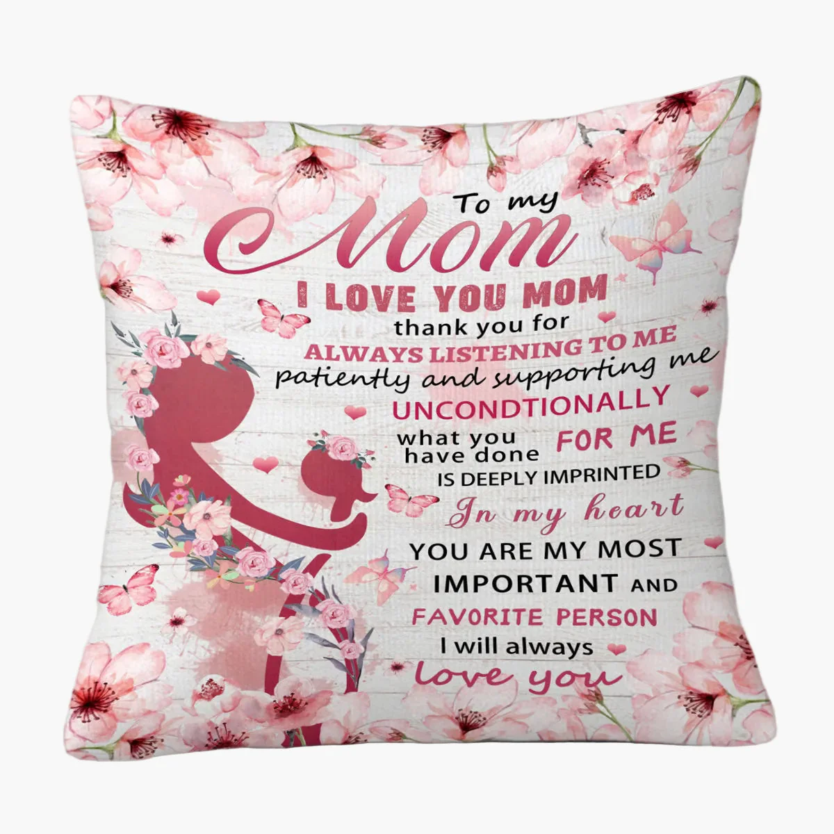 Coussin décoratif citation pour maman – Cadeau sentimental fête des mères, style contemporain, pour chambre ou salon, femme - Image 2