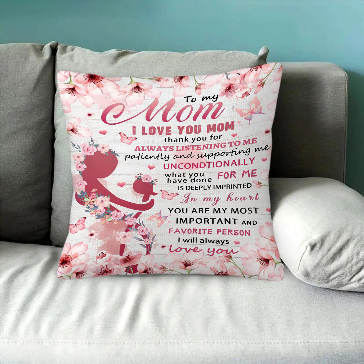 Coussin décoratif citation pour maman – Cadeau sentimental fête des mères, style contemporain, pour chambre ou salon, femme - Image 8