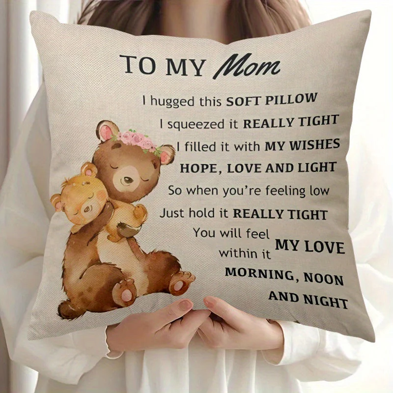 Coussin décoratif poétique pour maman – Style tendre et message réconfortant – Cadeau femme, fête des mères, chambre ou salon - Image 5