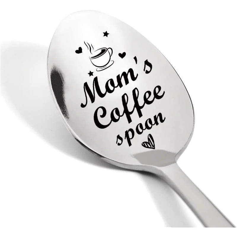 Cuillère à café personnalisée pour femme - Style cadeau fête des mères - Gravure "Mom's Coffee Spoon" - Image 3