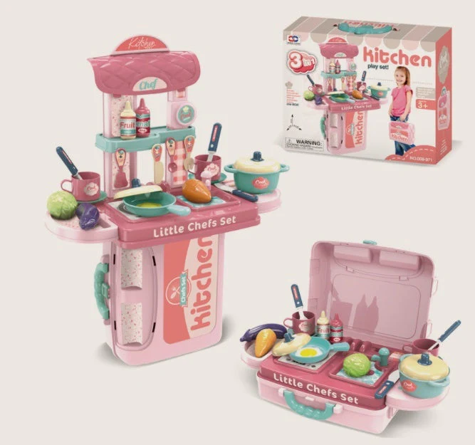 Cuisine de Jeu Éducative pour Enfants – Set de Chef Cuisinier 3-en-1 (Fille/Garçon, 4-6 ans) - Image 3