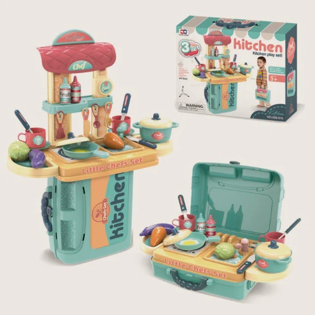 Cuisine de Jeu Éducative pour Enfants – Set de Chef Cuisinier 3-en-1 (Fille/Garçon, 4-6 ans) - Image 4