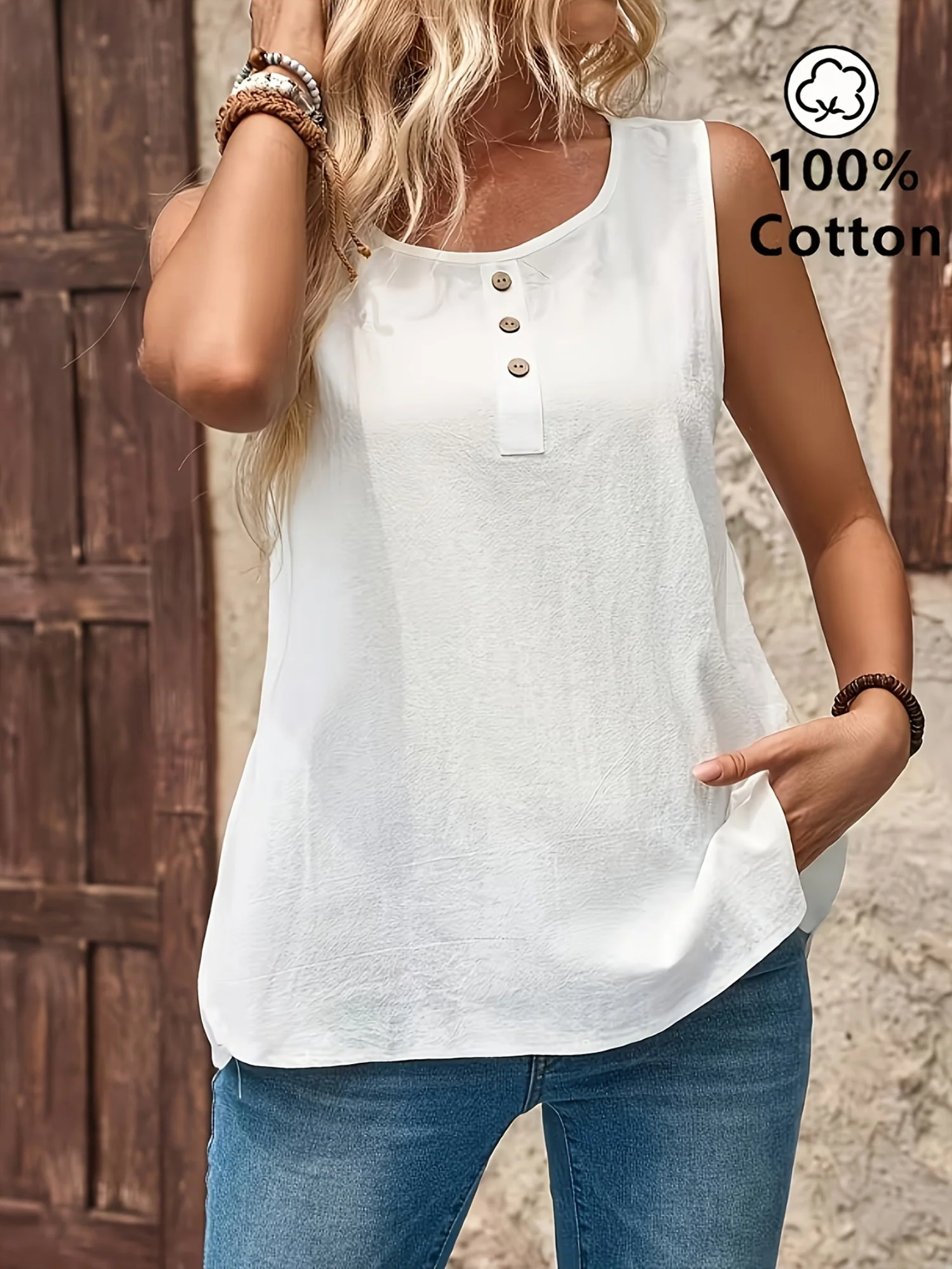 Débardeur décontracté femme sans manches style bohème chic pour l'été - Image 11