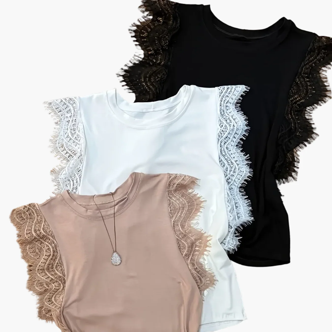 Débardeur femme chic à volants en dentelle – Style élégant pour l'été - Image 4