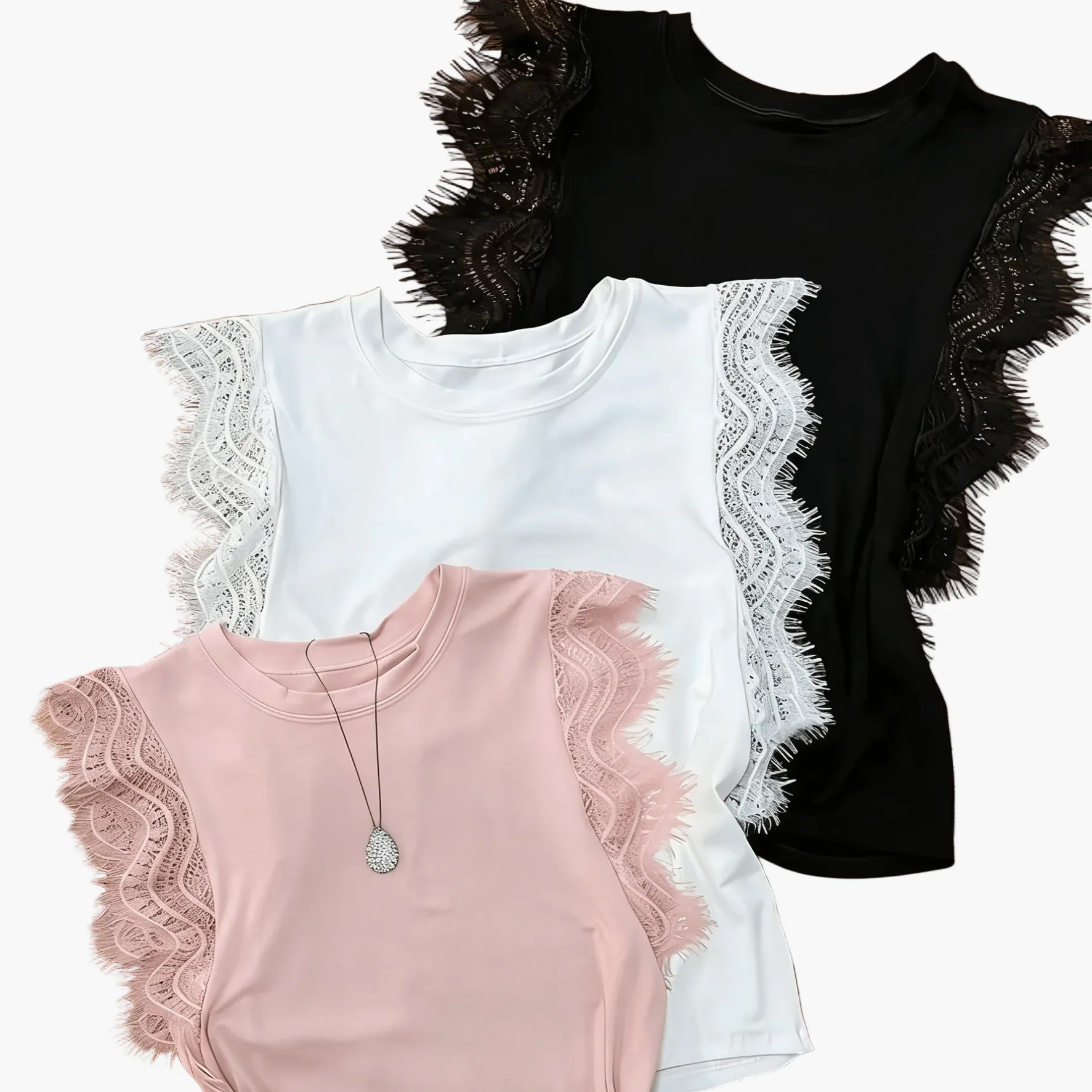 Débardeur femme chic à volants en dentelle – Style élégant pour l'été - Image 5