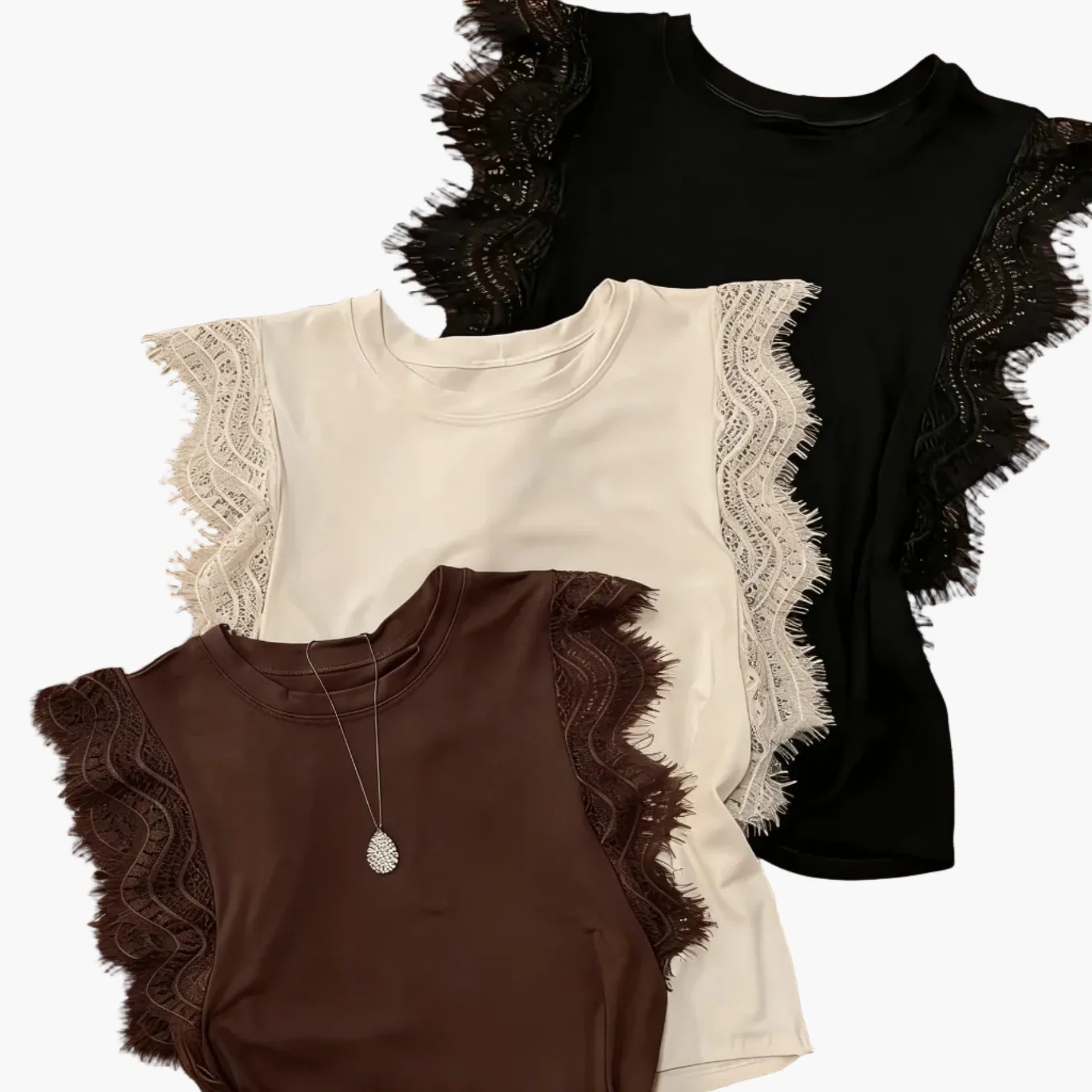 Débardeur femme chic à volants en dentelle – Style élégant pour l'été - Image 6