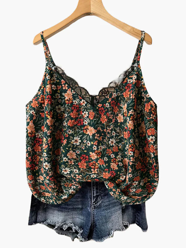 Débardeur femme à fines bretelles, style bohème fleuri, idéal été et vacances - Image 11