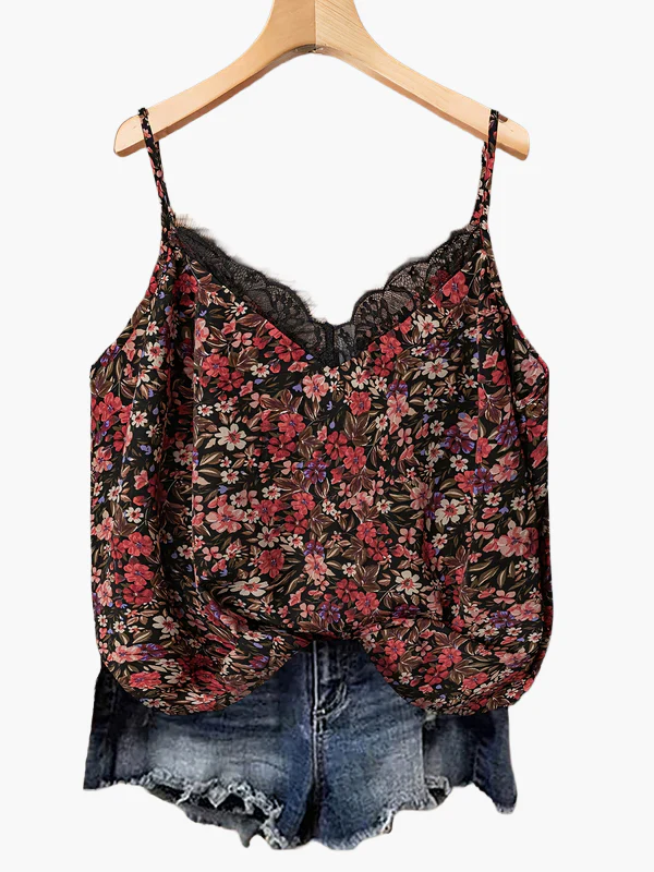 Débardeur femme à fines bretelles, style bohème fleuri, idéal été et vacances - Image 12