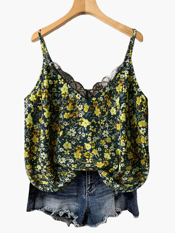 Débardeur femme à fines bretelles, style bohème fleuri, idéal été et vacances - Image 13