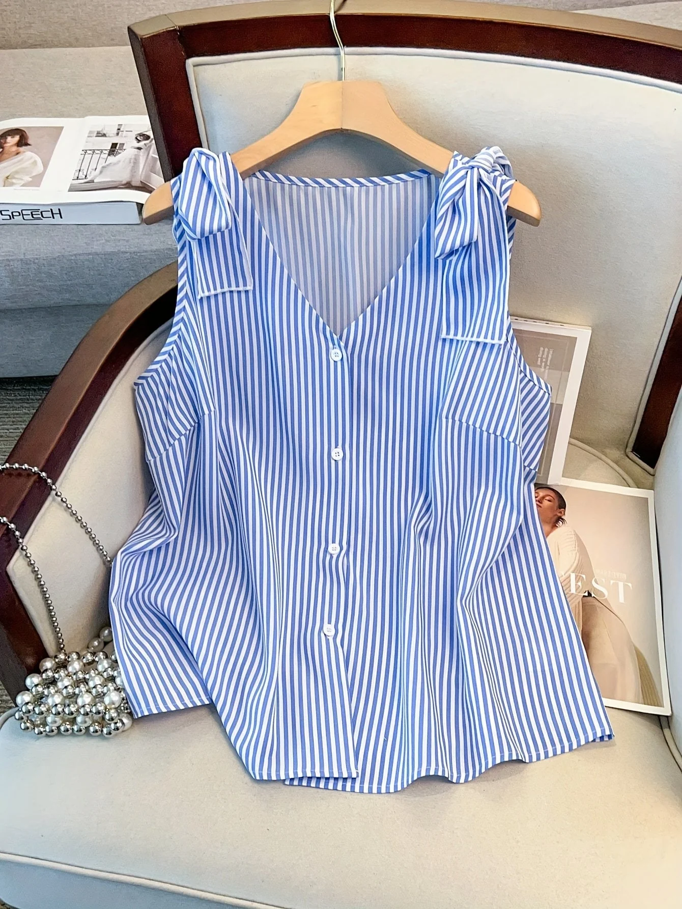 Débardeur femme grande taille à rayures style élégant pour le quotidien et bureau - Image 10