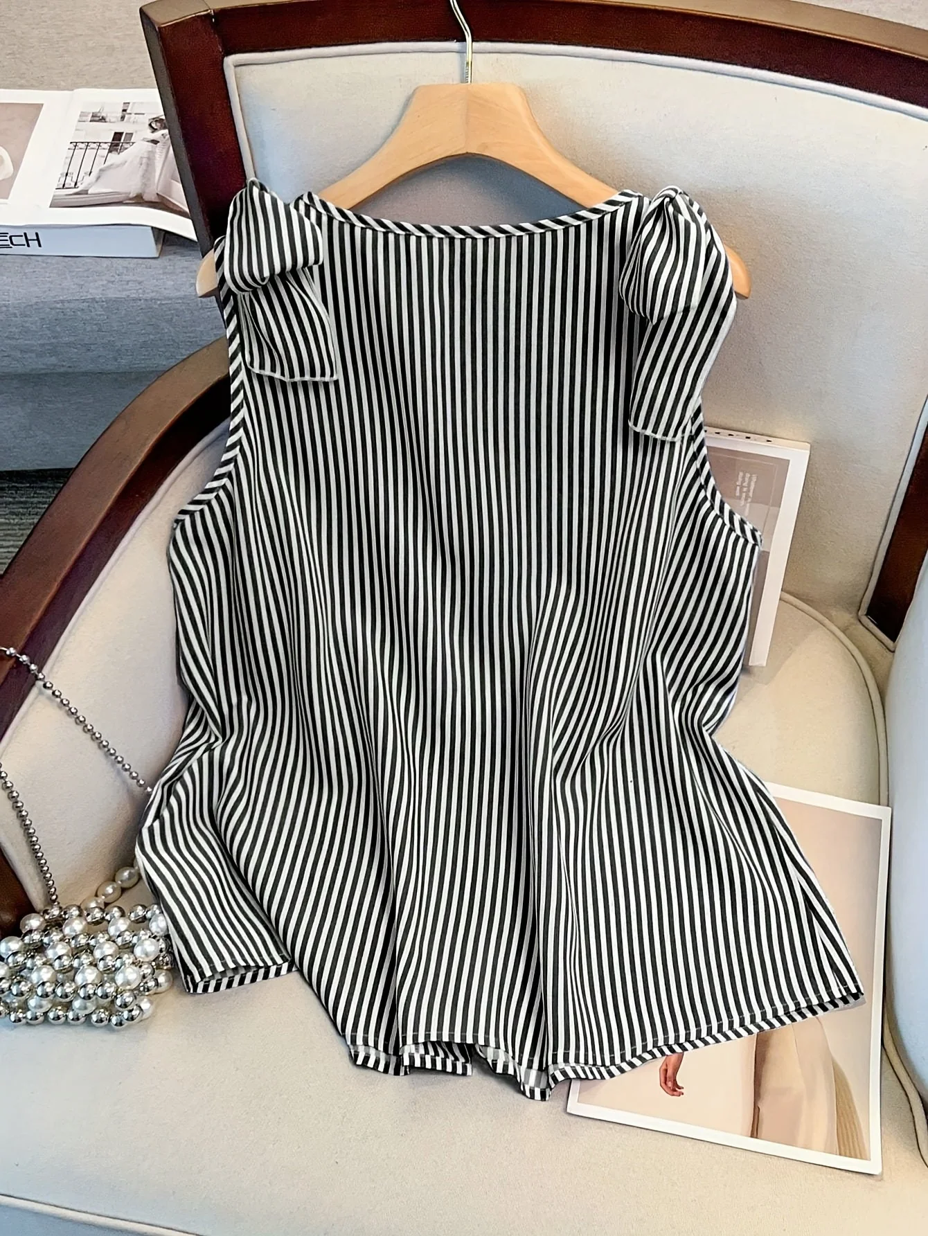 Débardeur femme grande taille à rayures style élégant pour le quotidien et bureau - Image 6
