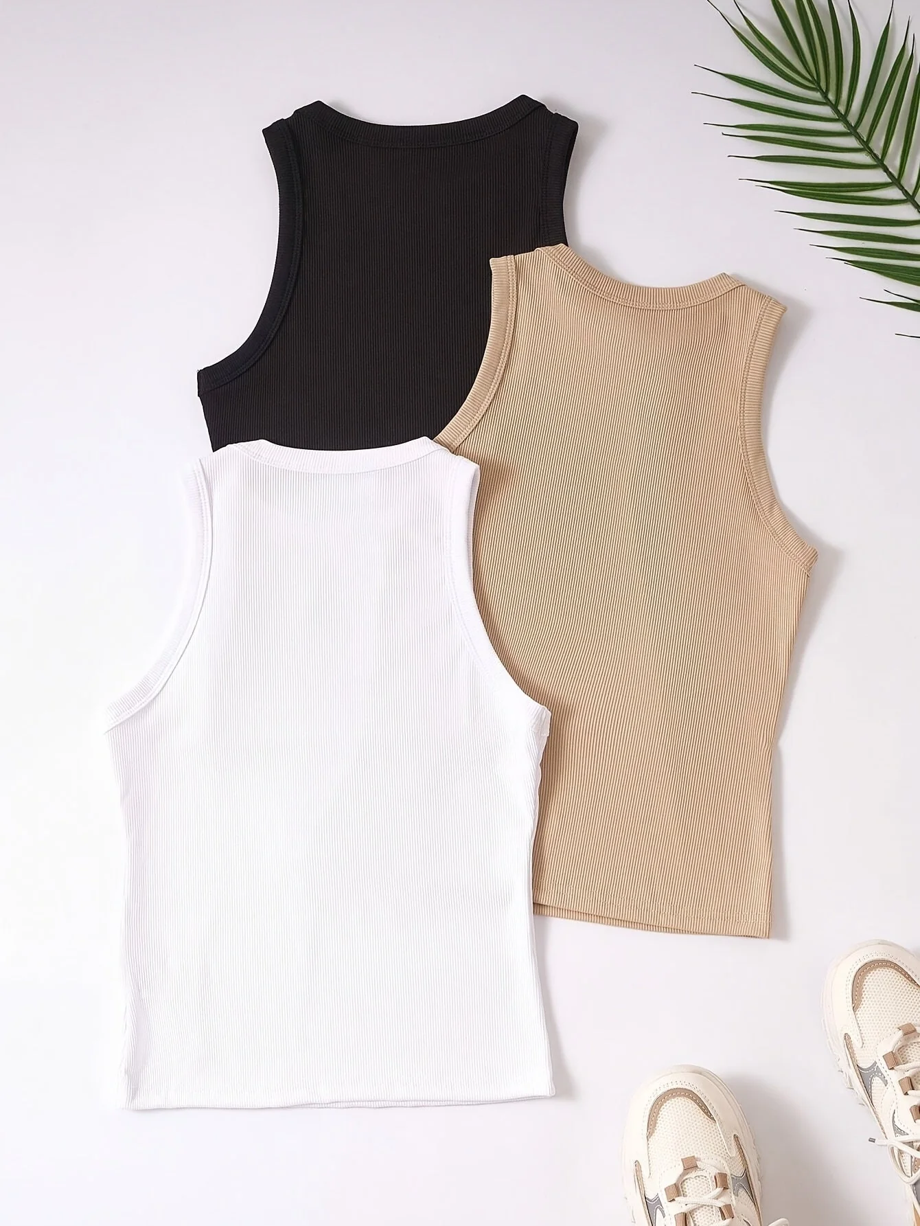 Débardeur Femme Lot de 3 Style Sport Col Rond Sans Manches Idéal Été - Image 2