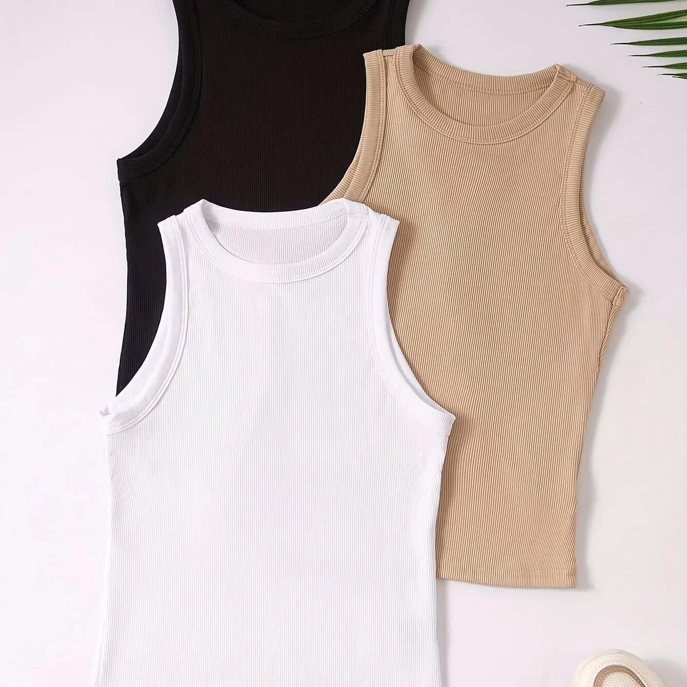 Débardeur Femme Lot de 3 Style Sport Col Rond Sans Manches Idéal Été - Image 6