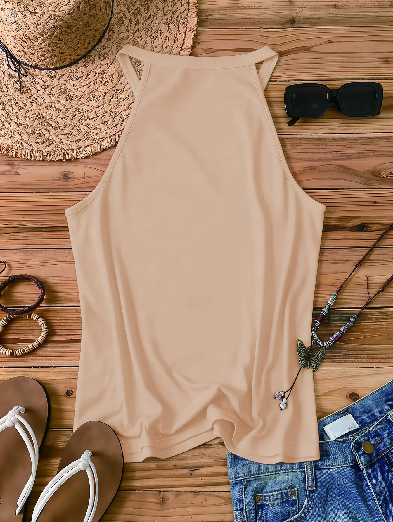 Débardeur Femme Style Bohème Casual - Motif Soleil et Message Positif - Idéal Été et Vacances - Image 6