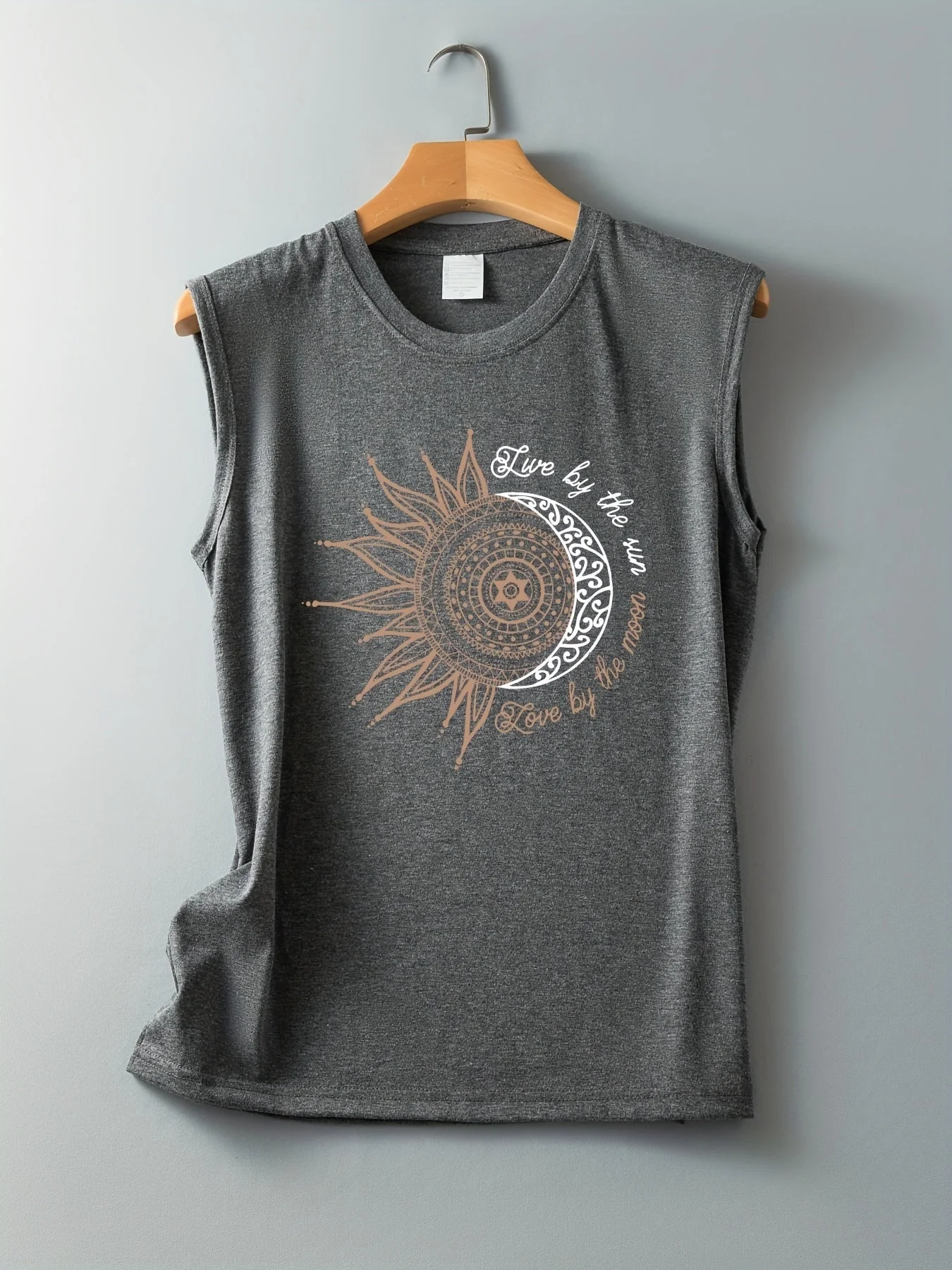 Débardeur femme style bohème graphique soleil et lune, casual été, tendance jeune - Image 6