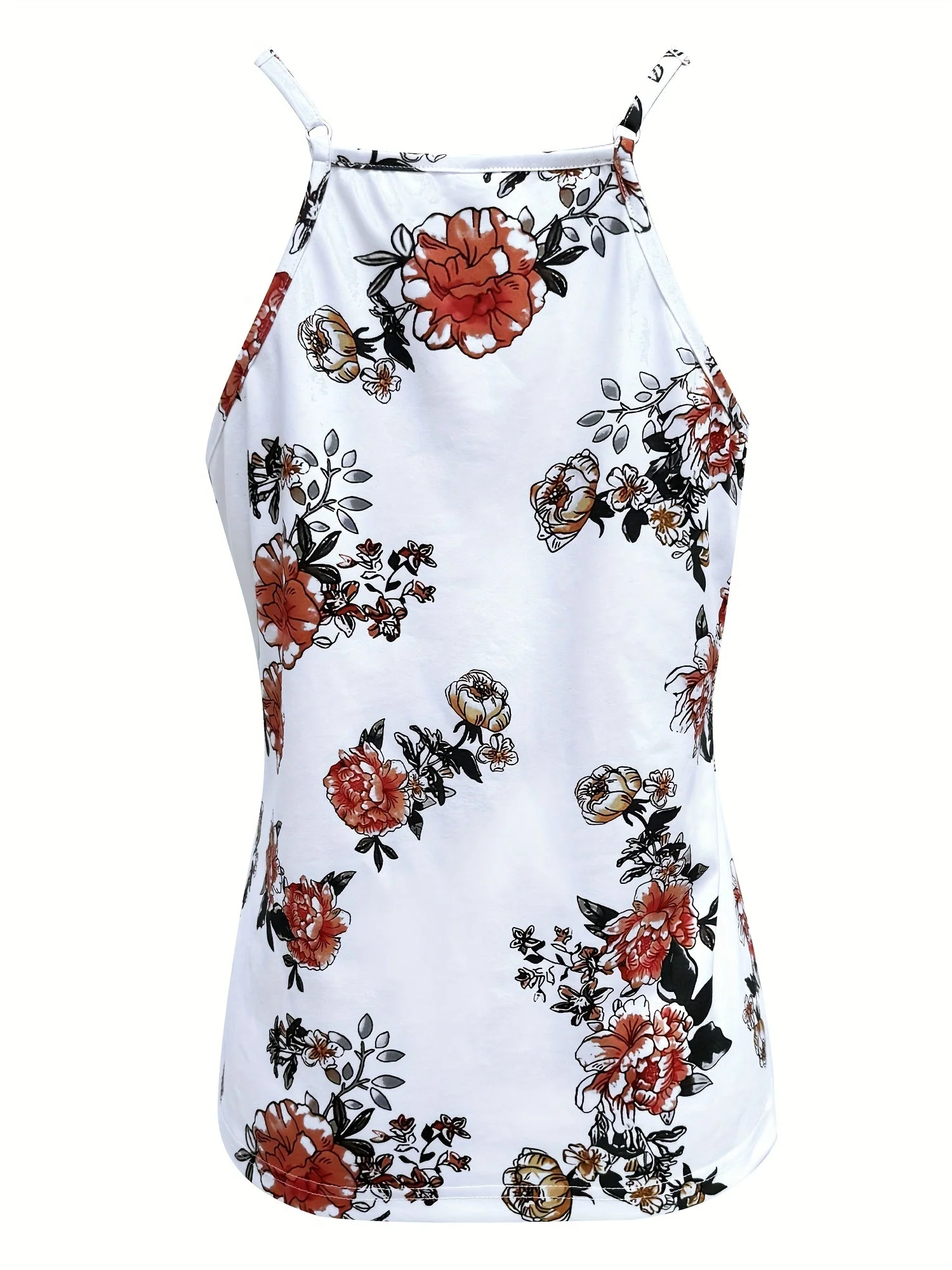 Débardeur Femme Style Sexy à Bretelles Fines avec Motif Floral et Dentelle – Idéal pour l’Été et les Moments Décontractés - Image 3
