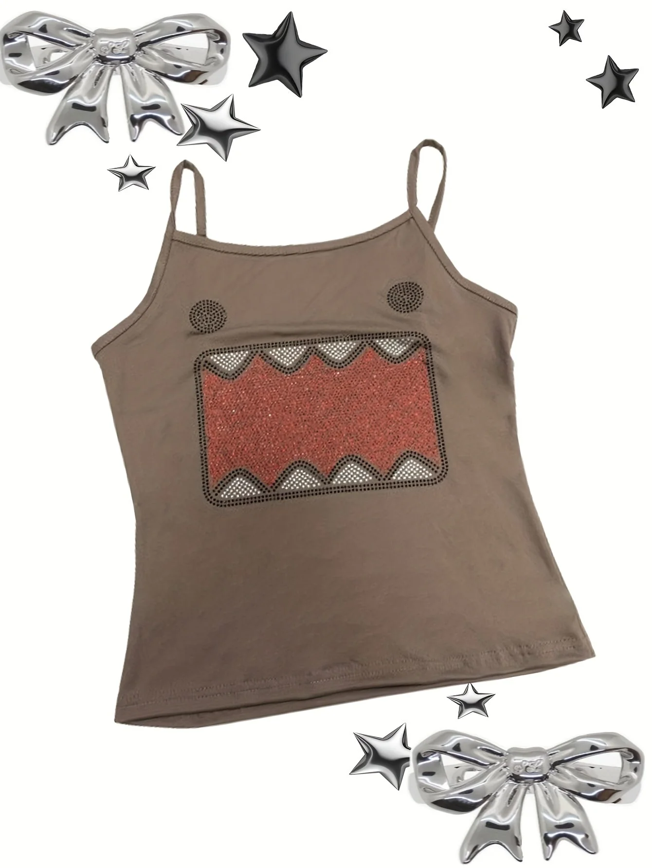 Débardeur Femme Y2K Motif Géométrique Style Urbain pour Look Tendance Été - Image 3