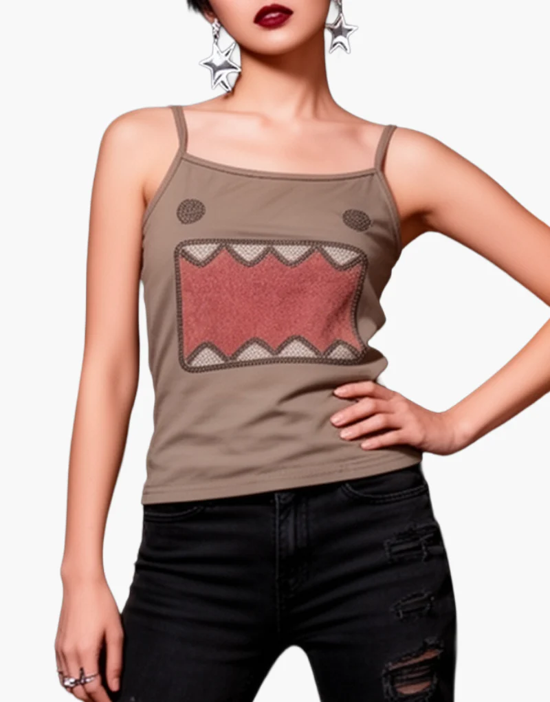 Débardeur Femme Y2K Motif Géométrique Style Urbain pour Look Tendance Été - Image 5