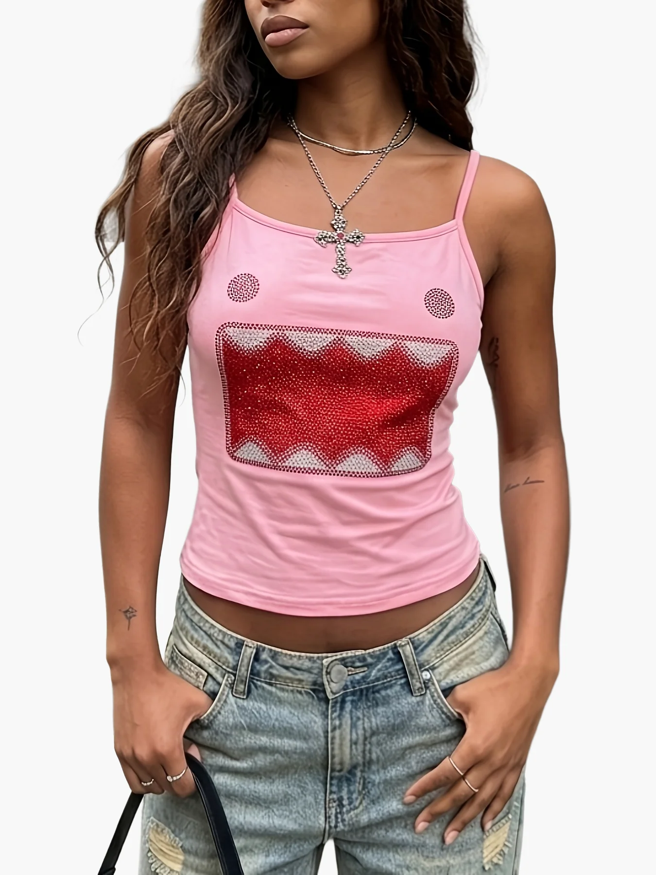 Débardeur Femme Y2K Motif Géométrique Style Urbain pour Look Tendance Été - Image 6