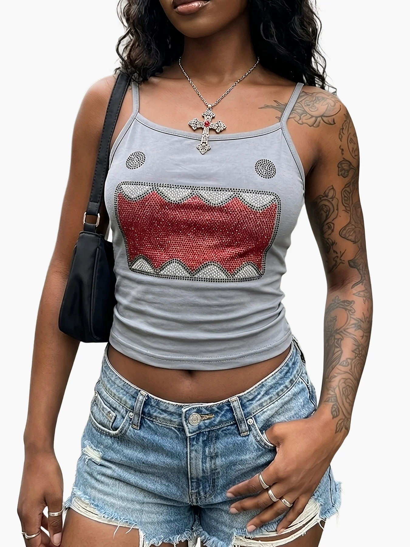 Débardeur Femme Y2K Motif Géométrique Style Urbain pour Look Tendance Été - Image 7