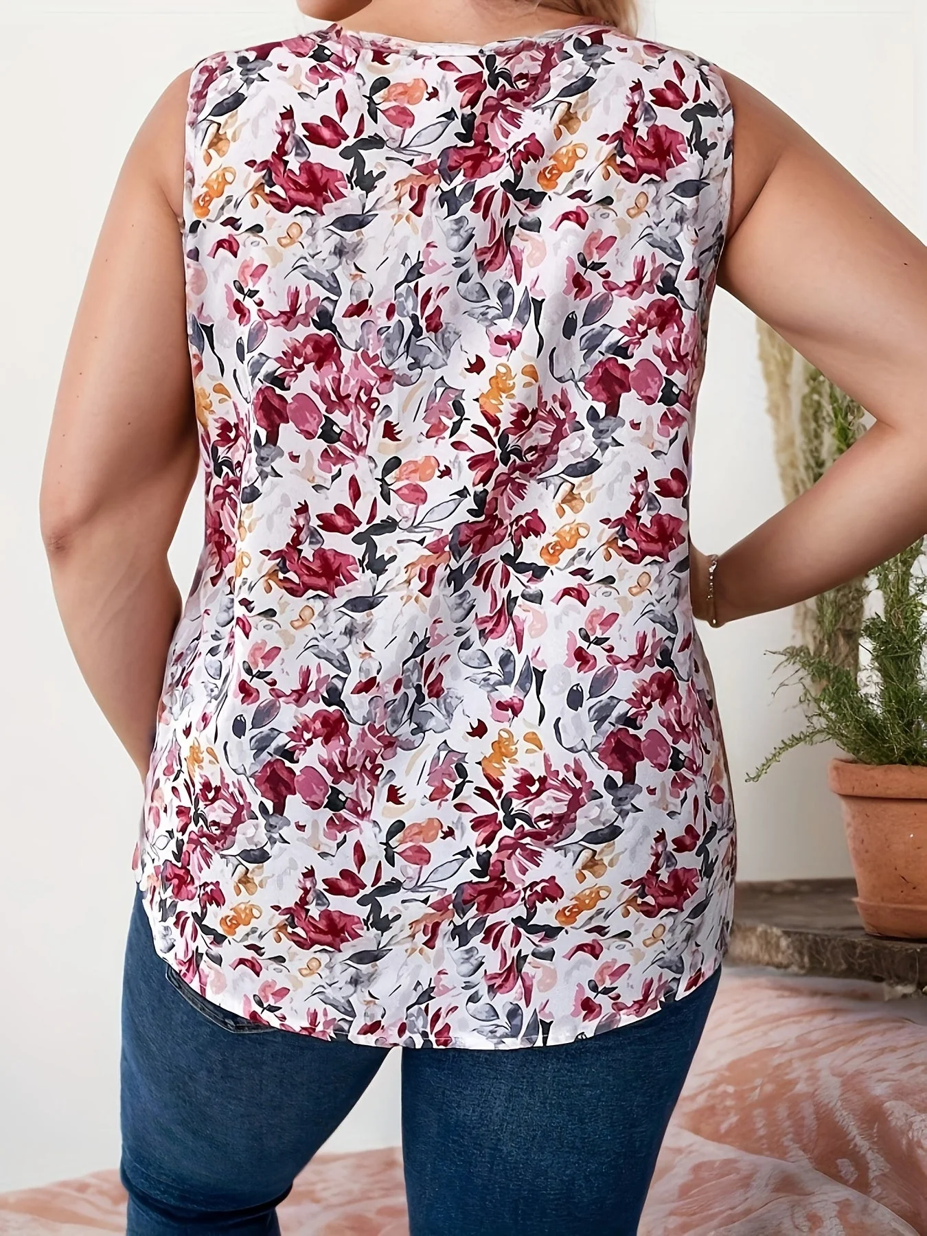 Débardeur sans manches femme style élégant imprimé fleuri pour un look décontracté chic - Image 3