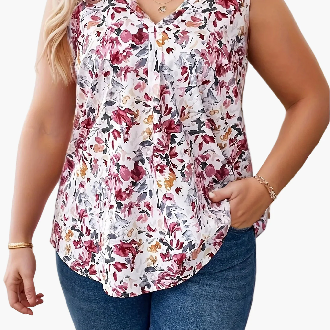 Débardeur sans manches femme style élégant imprimé fleuri pour un look décontracté chic - Image 5