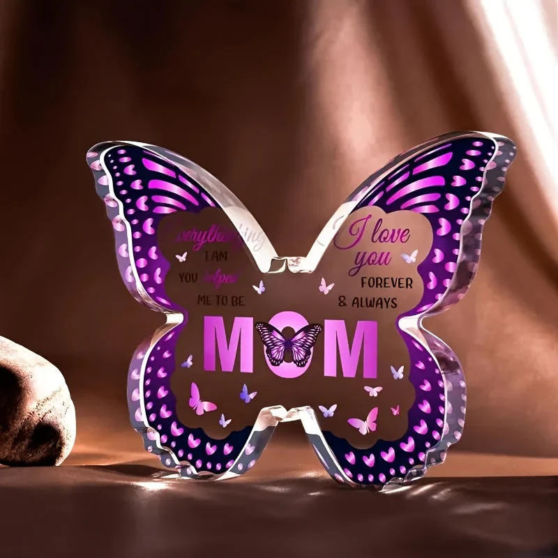 Décoration Papillon Message pour Maman – Cadeau de Remerciement et d'Amour pour Femme – Objet Décoratif Inspirant pour la Maison - Image 2