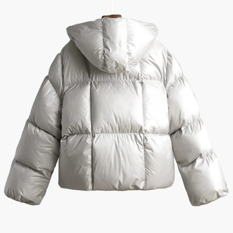 Doudoune courte oversize femme style urbain tendance hiver - Image 2
