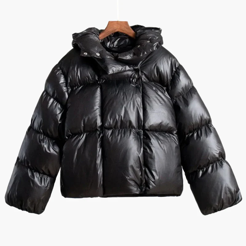 Doudoune courte oversize femme style urbain tendance hiver - Image 3