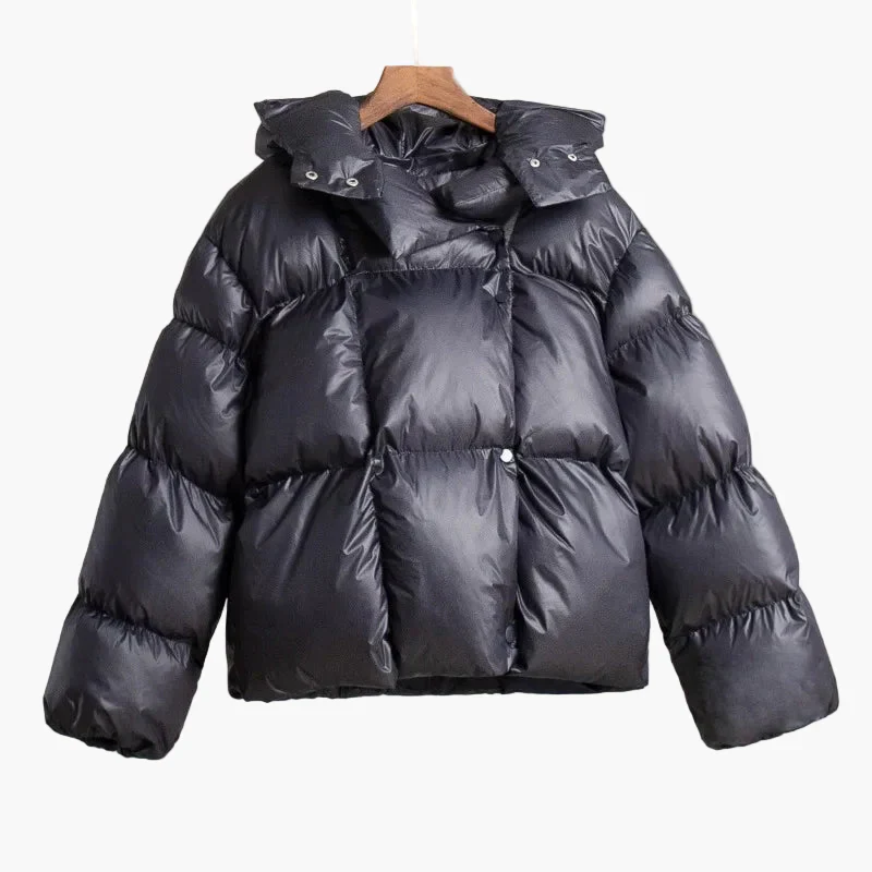 Doudoune courte oversize femme style urbain tendance hiver - Image 4