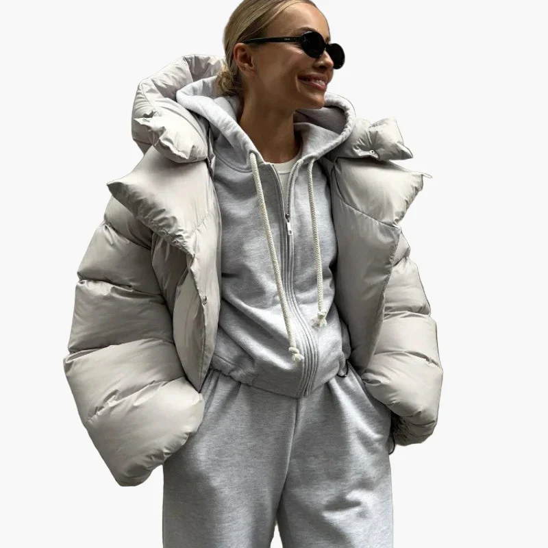 Doudoune courte oversize femme style urbain tendance hiver - Image 6