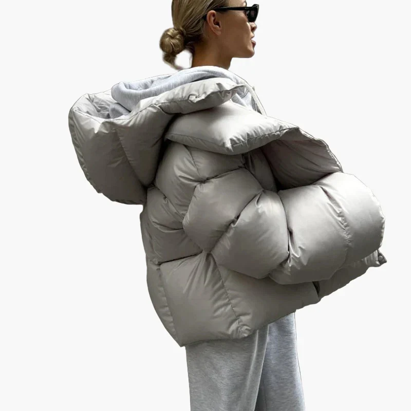 Doudoune courte oversize femme style urbain tendance hiver - Image 7