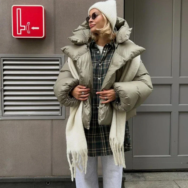 Doudoune courte oversize femme style urbain tendance hiver - Image 9