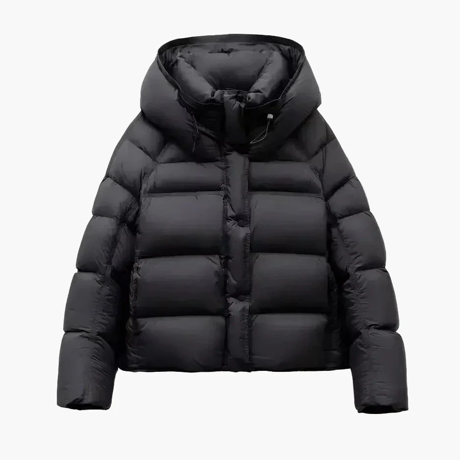 Doudoune épaisse à capuche tendance pour femme – Style urbain et confort hivernal - Image 2