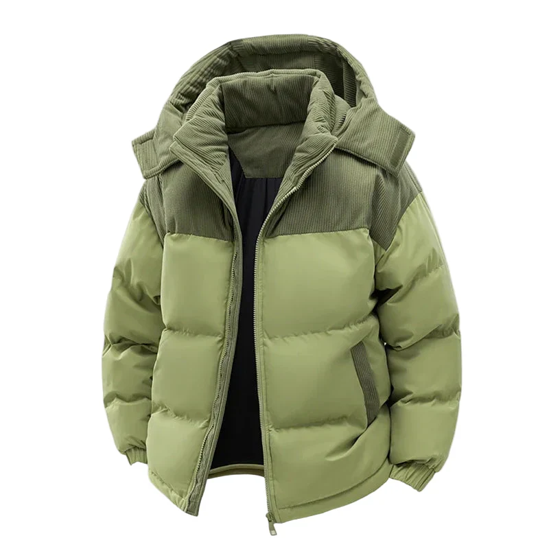 Doudoune épaisse à capuche style urbain pour homme – Veste chaude d’hiver décontractée - Image 3
