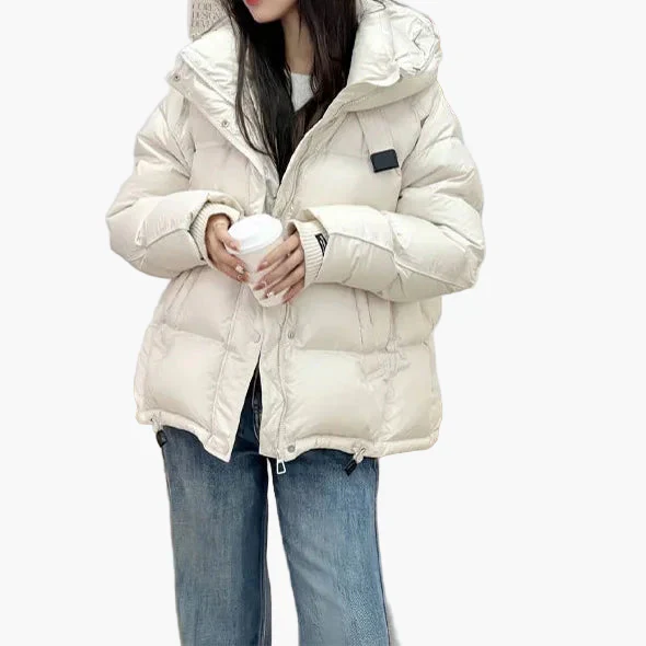 Doudoune épaisse femme style urbain avec capuche pour hiver – veste chaude décontractée - Image 2
