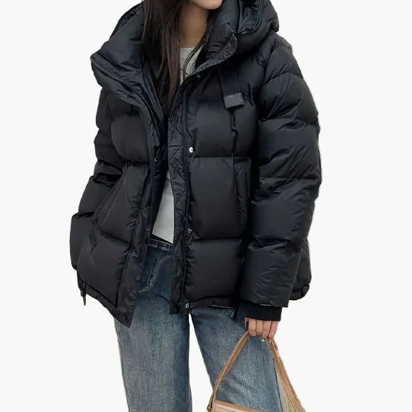 Doudoune épaisse femme style urbain avec capuche pour hiver – veste chaude décontractée - Image 3