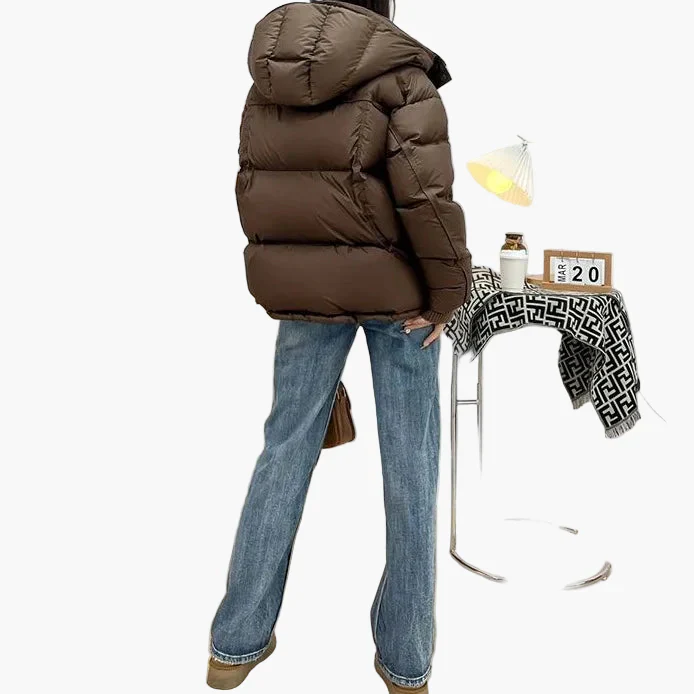 Doudoune épaisse femme style urbain avec capuche pour hiver – veste chaude décontractée - Image 5