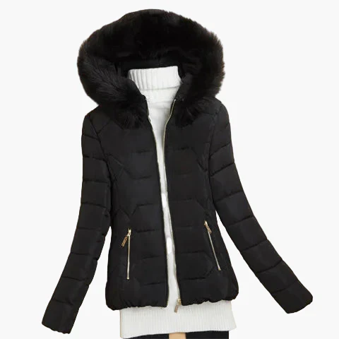 Doudoune Femme Élégante avec Capuche Large et Fermeture Zippée - Style Hiver Urbain - Image 3