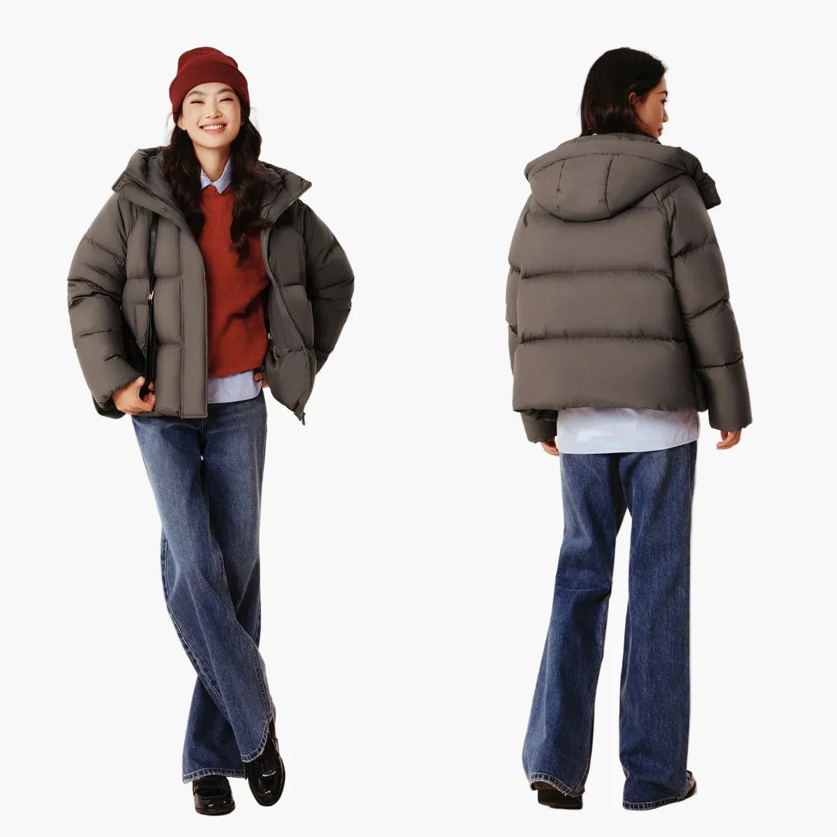 Doudoune Femme Élégante à Capuche Style Décontracté pour Hiver - Image 3