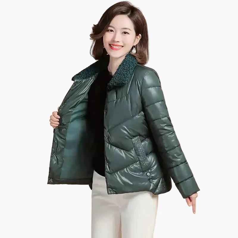 Doudoune Femme Élégante Col Fourrure Style Moderne pour Hiver et Ville - Image 3