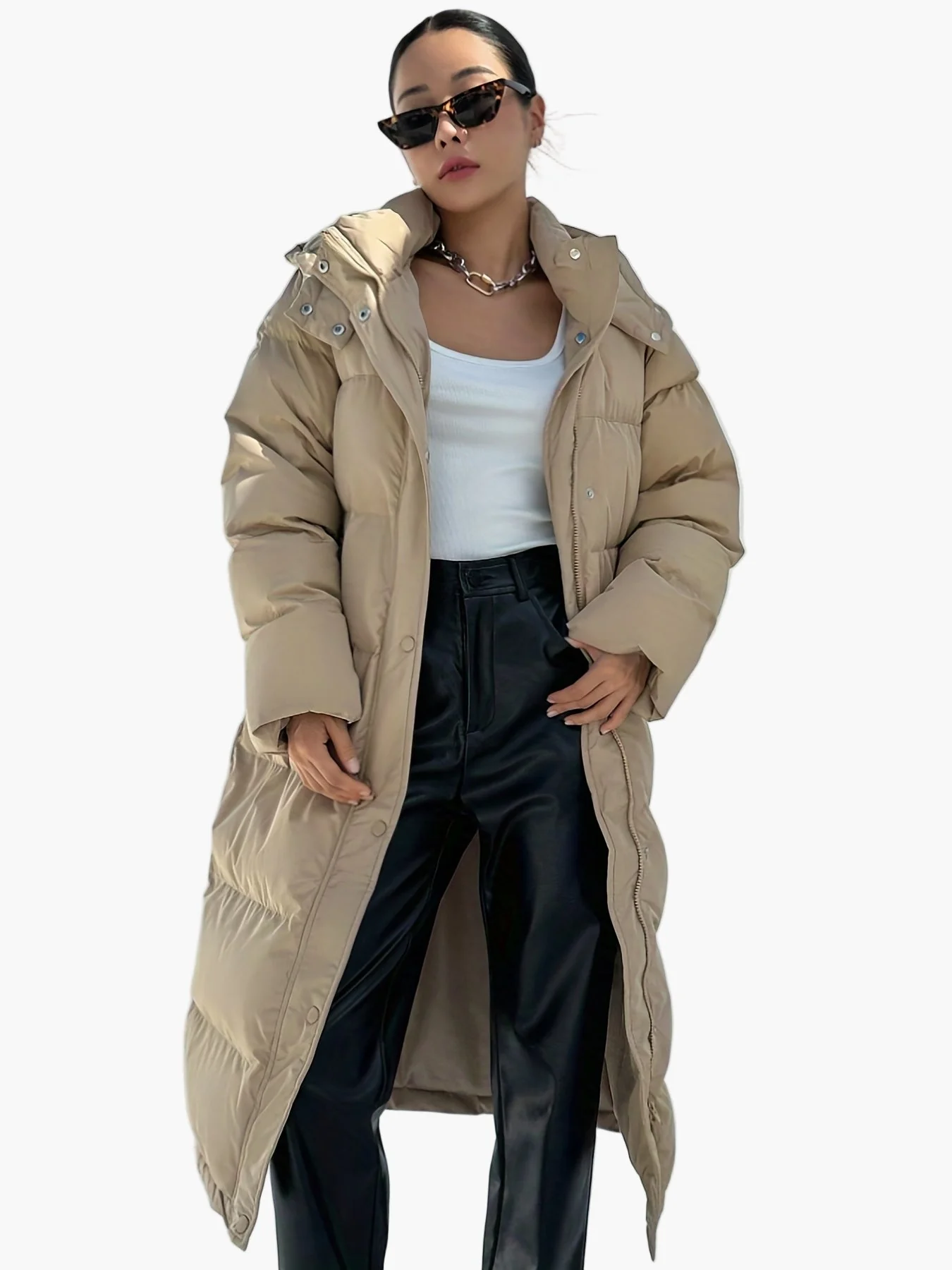 Doudoune Longue Élégante Femme Style Urbain Hiver - Image 6